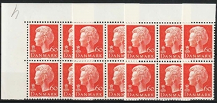FRIMÆRKER DANMARK | 1974 - AFA 572 - Dronning Margrethe - 60 øre orange x 14 stk. - Postfrisk